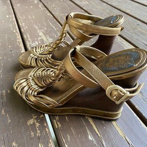 Vince Camuto Gold Wedge heels